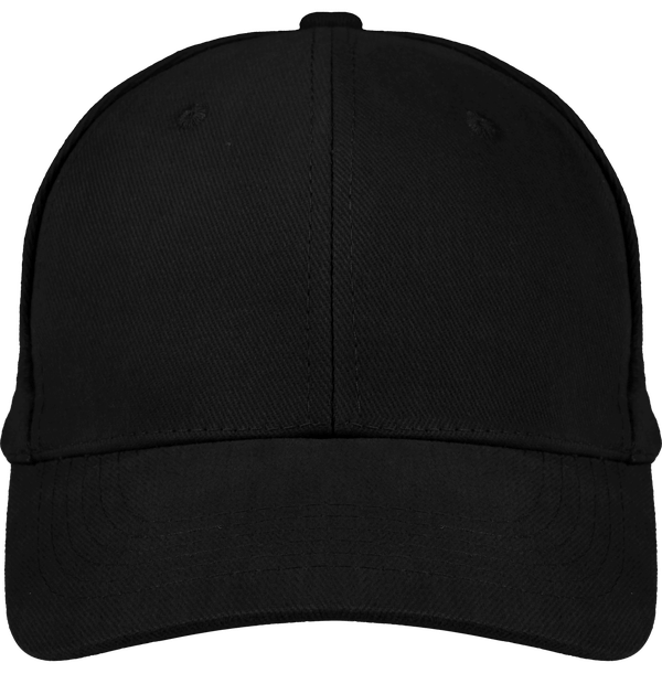 Casquette 6 Panneau En Coton Bio | Broderie Logo Et Texte Black