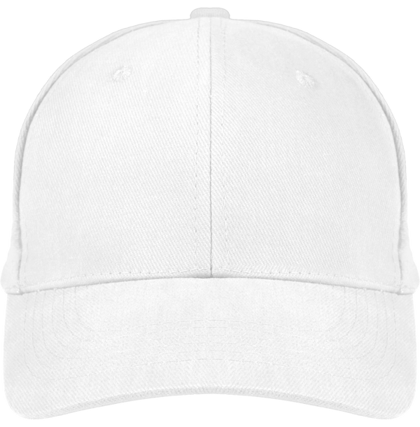 Casquette 6 Panneau En Coton Bio | Broderie Logo Et Texte White