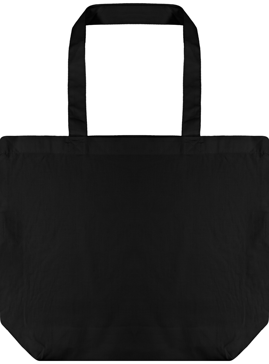 Tote Bag En Coton Certifié | Broderie Et Impression  Black