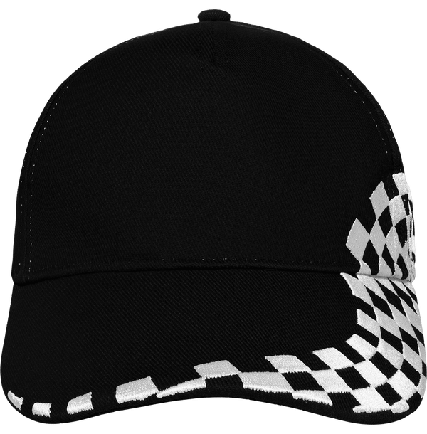 Casquette 5 paneaux grand prix face Black / White