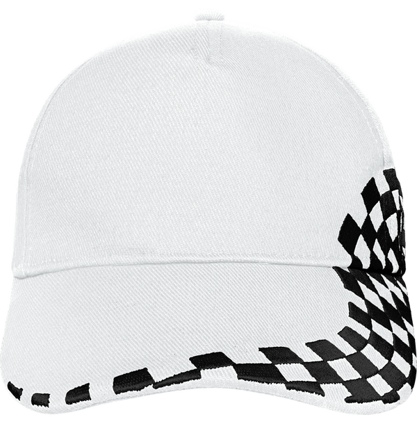 Grand Prix Mütze | 5-Panel-Modell | 100% Baumwolle White / Black