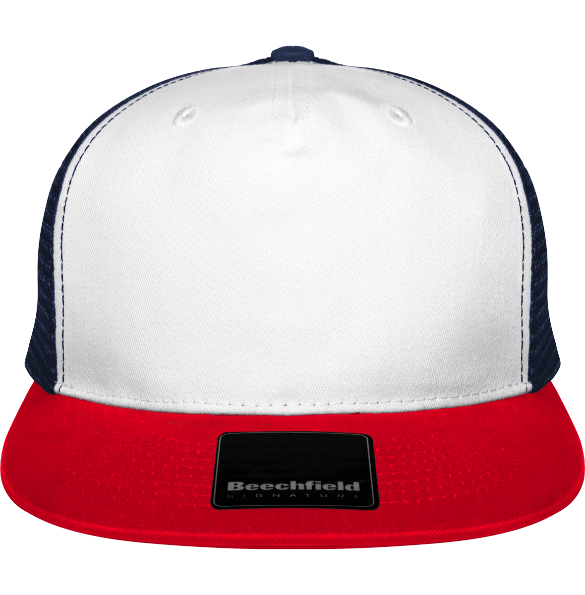 Casquette Fabrication Haut De Gamme | 5 Panneaux White / French Navy / Classic Red
