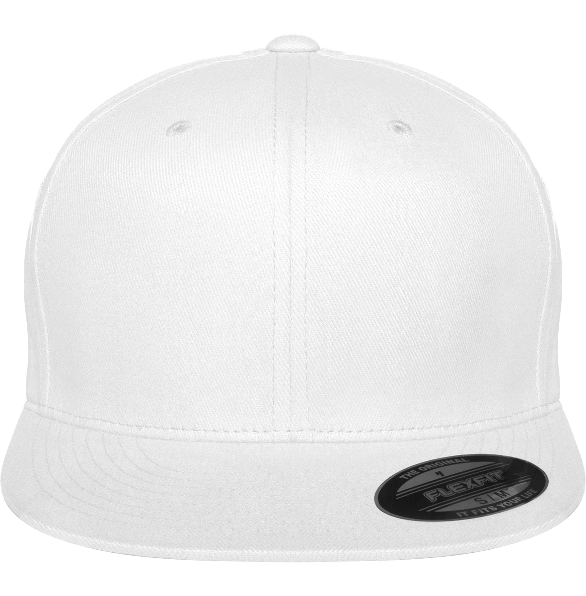 Casquette Coton Brossé | Visière Plate Et Profil Haut White