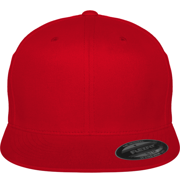 Casquette Coton Brossé | Visière Plate Et Profil Haut Red