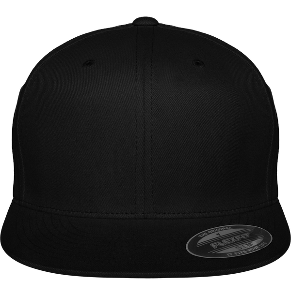 Casquette Coton Brossé | Visière Plate Et Profil Haut Black