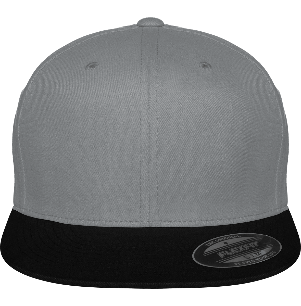 Casquette Coton Brossé | Visière Plate Et Profil Haut Light Grey / Black