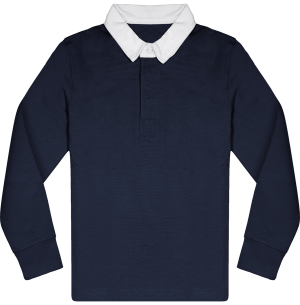 Polo Enfant En Coton | Polo Idéal Pour Le Ruby | Broderie Et Impression Navy / White