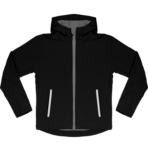 Veste softshell capuche contraste enfant face Black / Grey