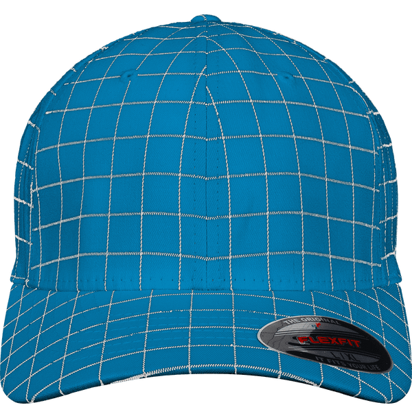 Casquette a carreaux flexfit face Turquoise / White
