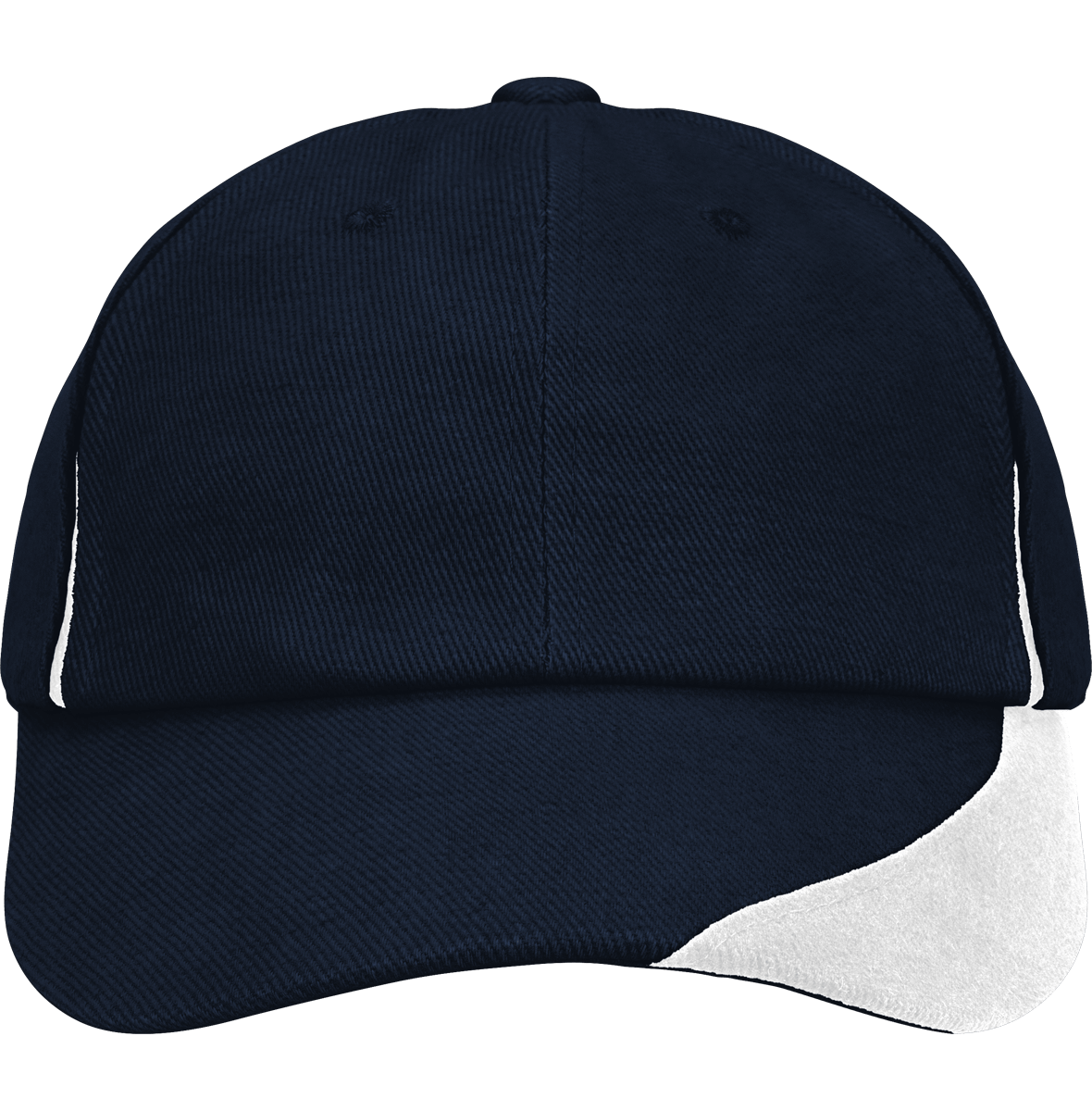 Casquette coton brosse lourd bicolore face Navy / White