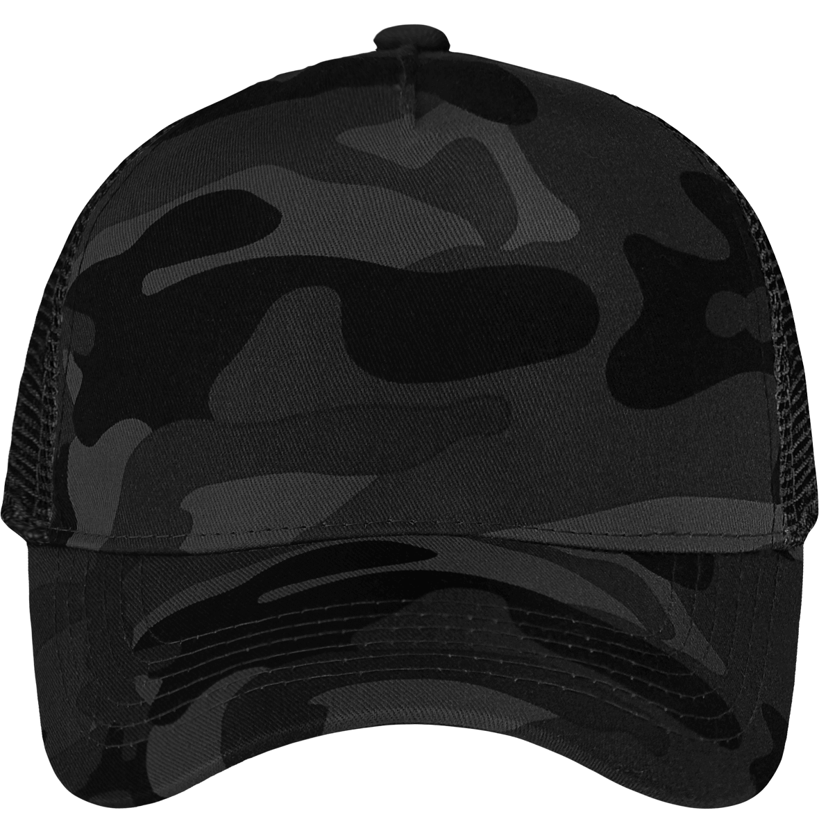 Trucker Snapback With Jungle Camouflage Patterns To Customize On Tunetoo: Midnight Camo