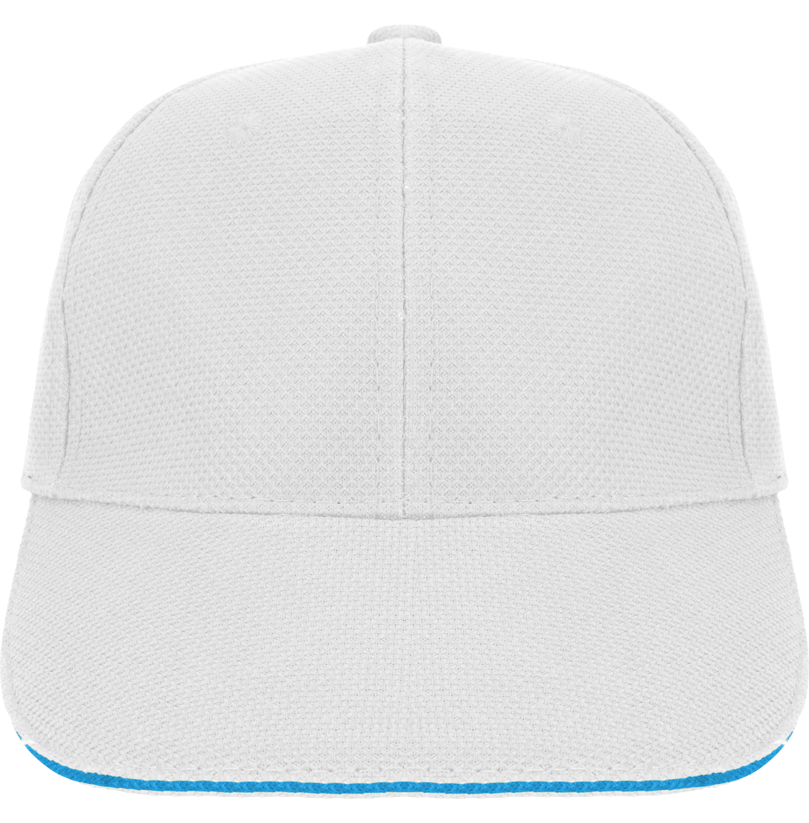 Casquette Sport Maille Piquée | 100% Polyester | Broderie  White / Aqua Blue