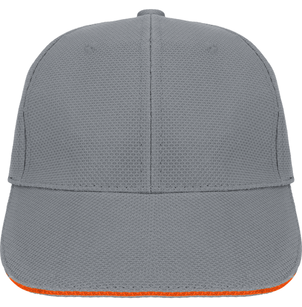 Sportmütze Mit Piqué-Gewebe | 100% Polyester | Stickerei Grey / Orange