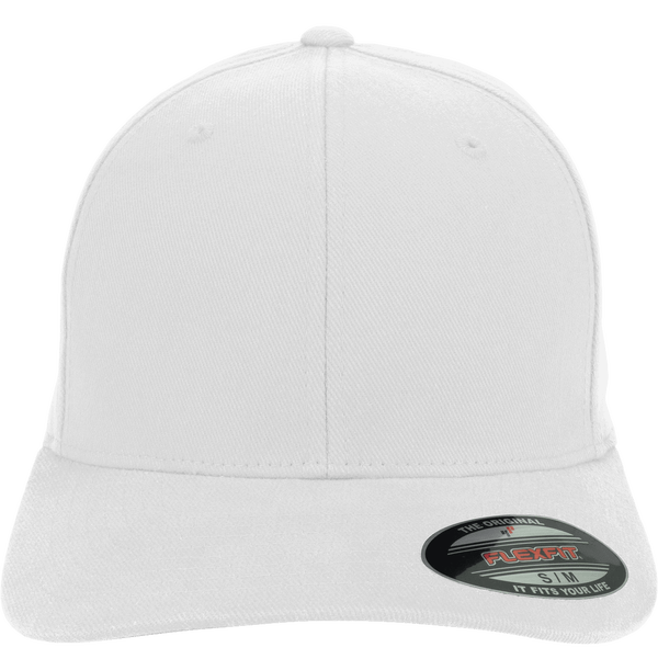 Casquette flexfit 6 panneaux coton brosse face White