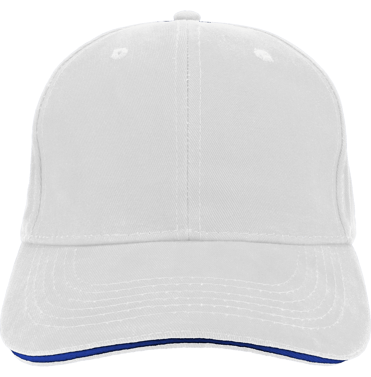 Casquette Basique | 6 Panneaux | Broderie  White / Bright Royal