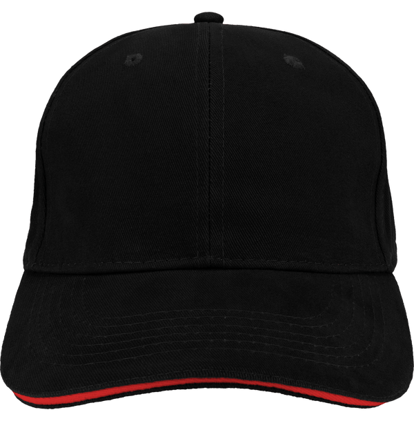 Casquette athleisure 6 panneaux face Black / Classic Red