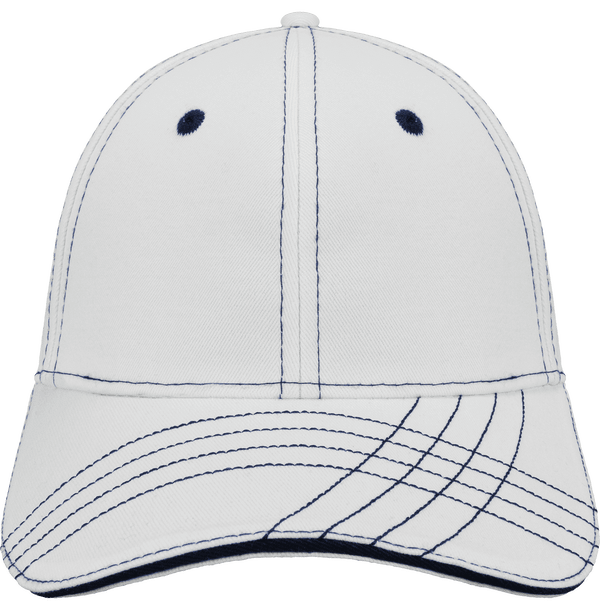 Casquette fashion 6 panneaux face White / Navy