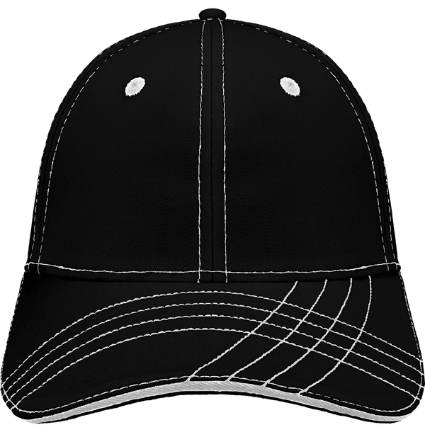 Casquette Fashion Brodée | 6 Panneaux Black / White