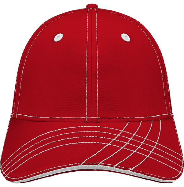 Casquette Fashion Brodée | 6 Panneaux Red / White