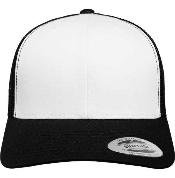 Retro Trucker Kappe - Gebogene Schirmkante Black / White