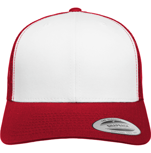 Casquette Retro Trucker - Visière Incurvée  Red / White