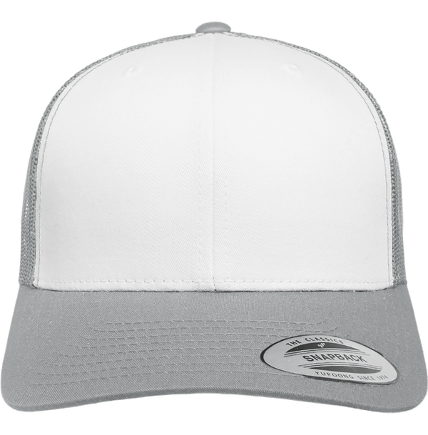 Casquette retro trucker contrastee face Silver / White