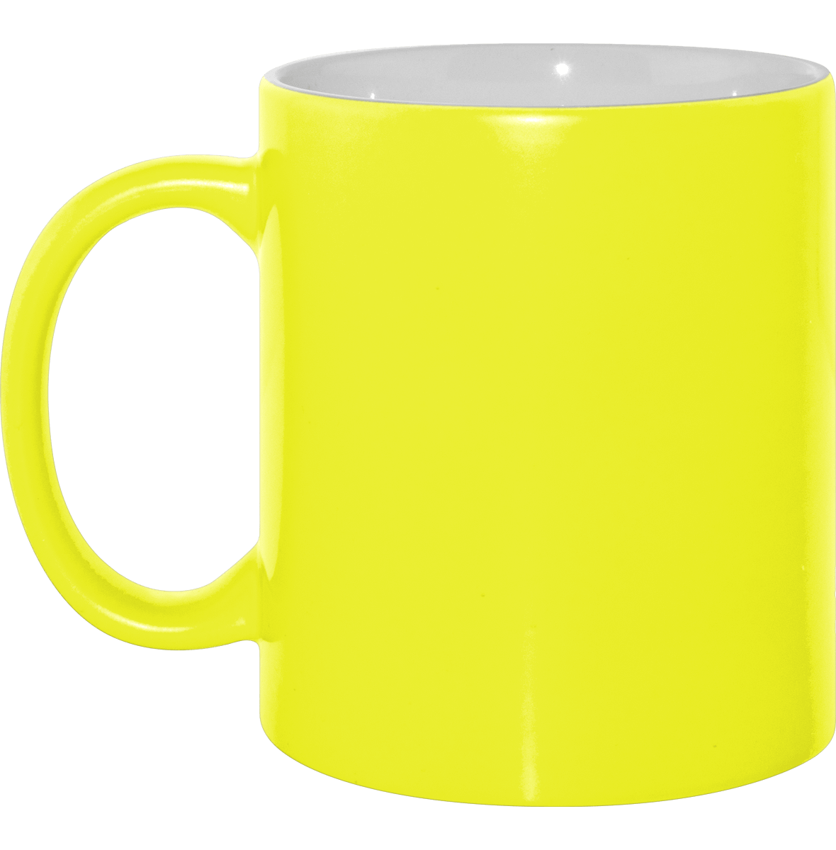 Mug En Céramique Bicolore - Fluo  Neon Yellow