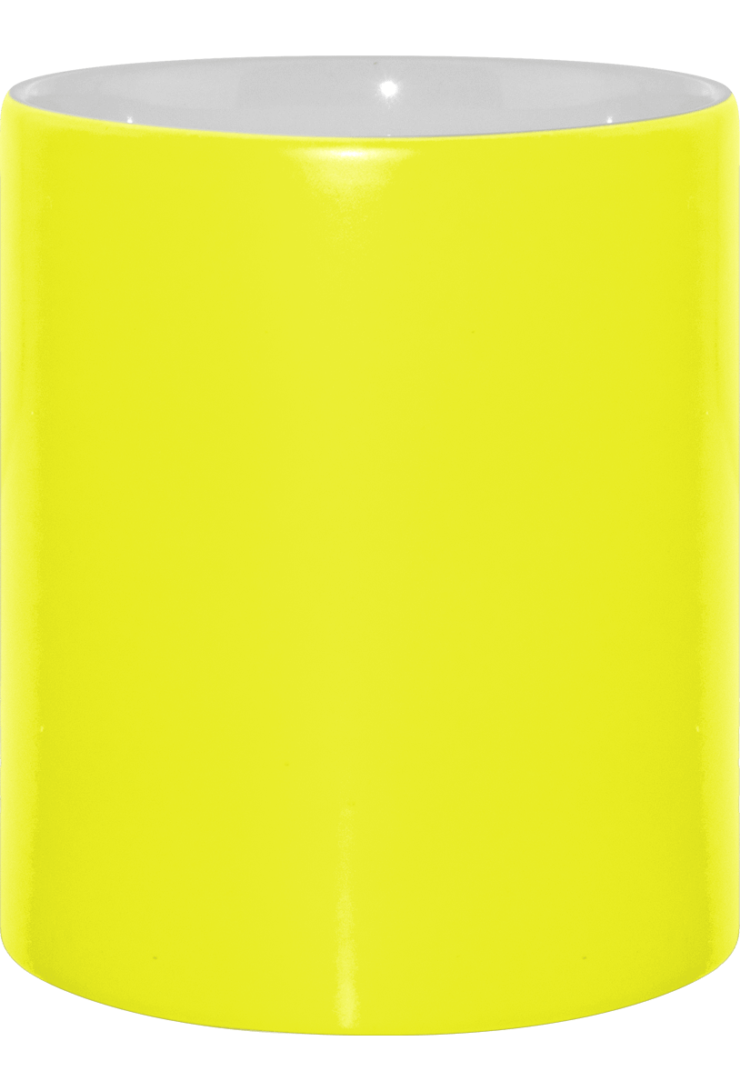 Mug En Céramique Bicolore - Fluo  Neon Yellow