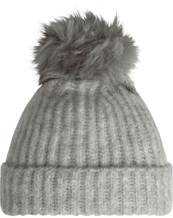 Bonnet À Pompon Style Fourrure - Broderie  Glacier Grey Heather