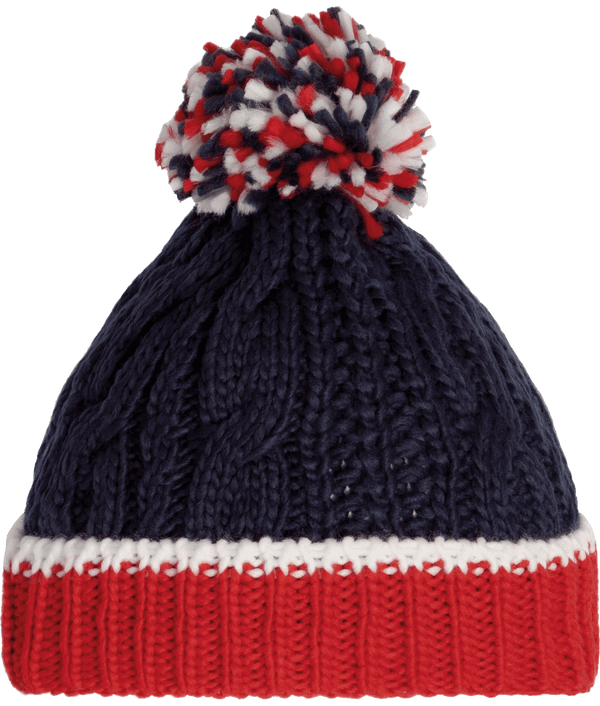 Bonnet en maille tricot face Red / White / Navy