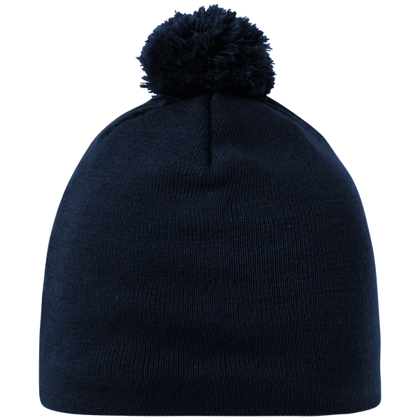 Bonnet À Pompon Doublé En Polaire Douce - Broderie  Navy