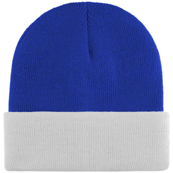 Bicolor-Umschlagmütze - Bestickt Royal Blue / White