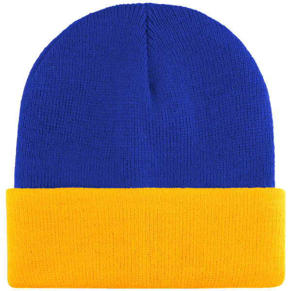 Bicolor-Umschlagmütze - Bestickt Royal Blue / Yellow