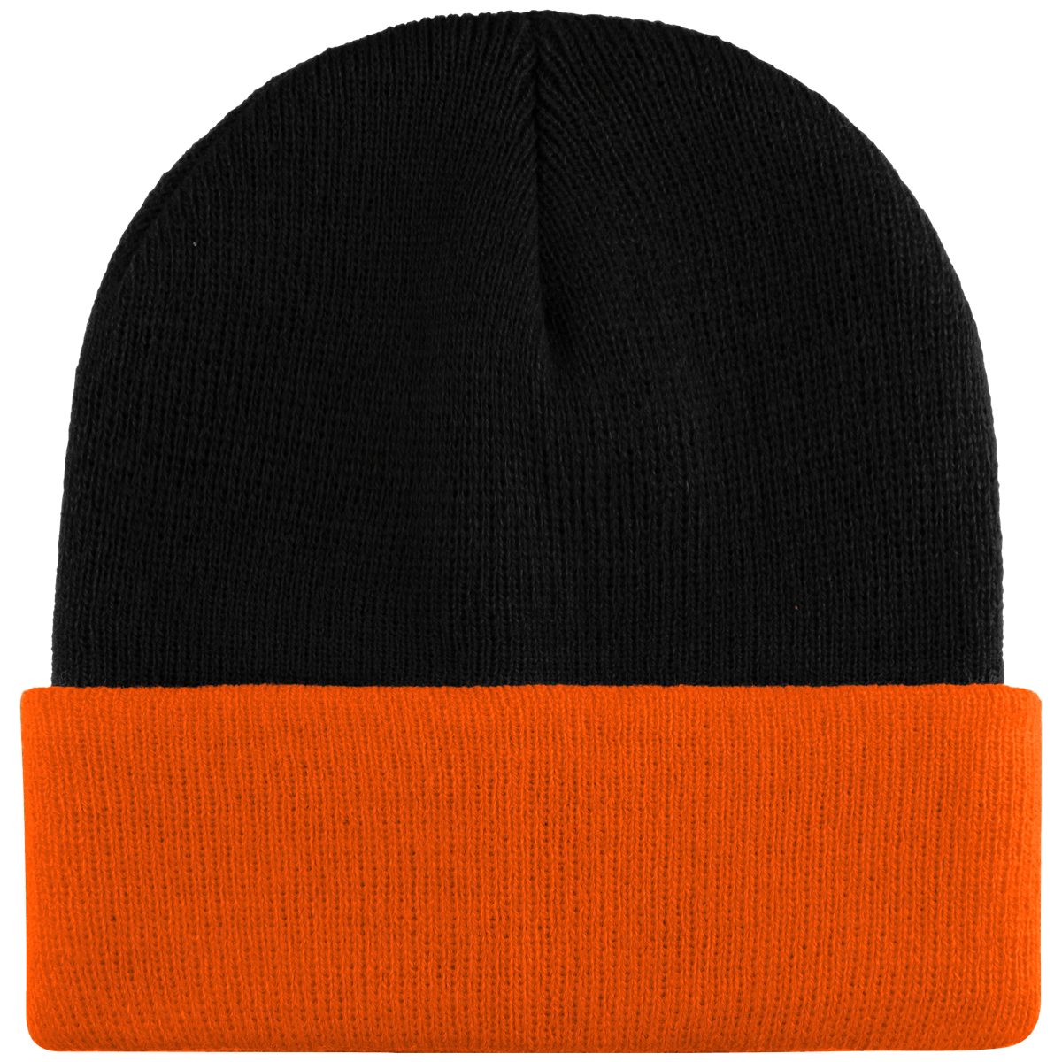Bonnet À Revers Bicolore - Broderie  Black / Orange