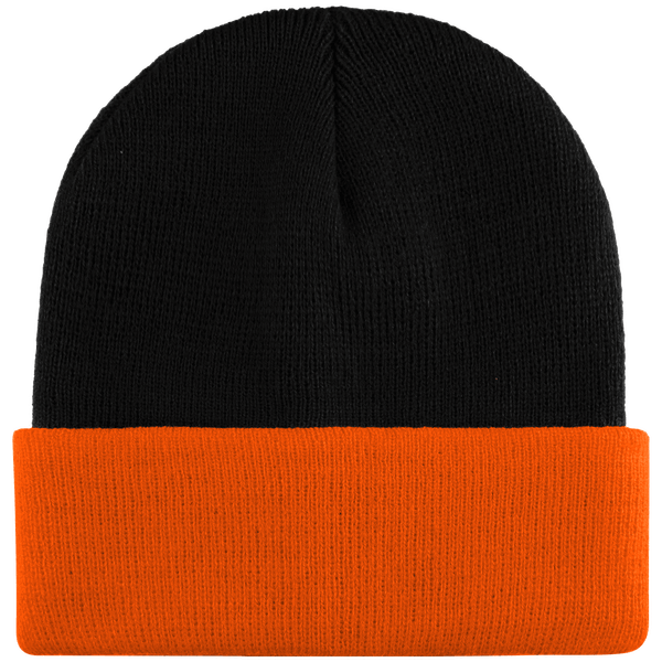 Bicolor-Umschlagmütze - Bestickt Black / Orange