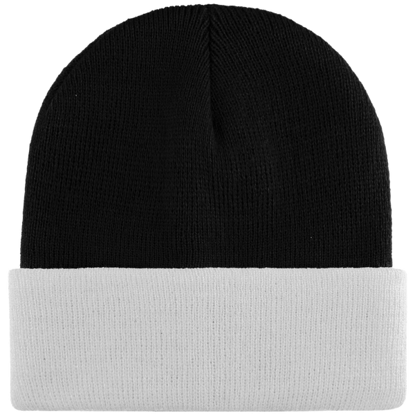 Bonnet À Revers Bicolore - Broderie  Black / White