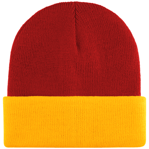 Bicolor-Umschlagmütze - Bestickt Red / Yellow