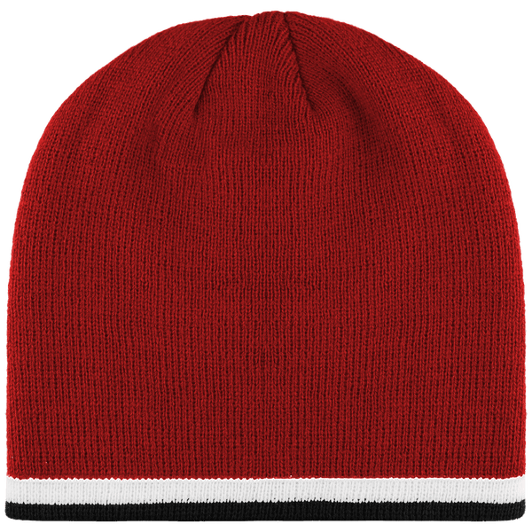 Bonnet Avec Bande Bicolore - Couleur Contrastée Red / White / Black