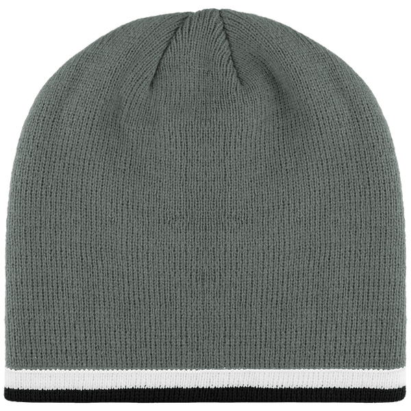 Bonnet Avec Bande Bicolore - Couleur Contrastée Grey / White / Black