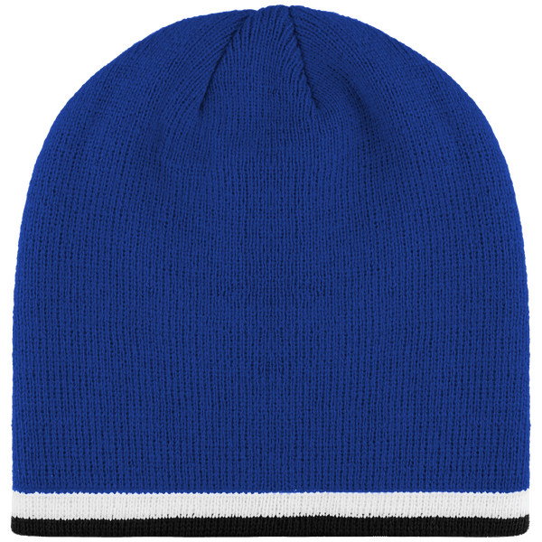 Bonnet Enfant - Bande Bicolore Contrastée  Royal Blue / White / Black