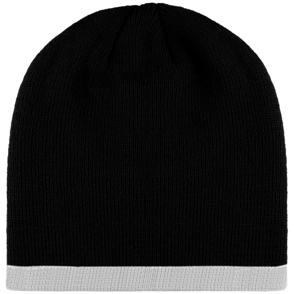 Bonnet Enfant - Bande Bicolore Contrastée  Black / White