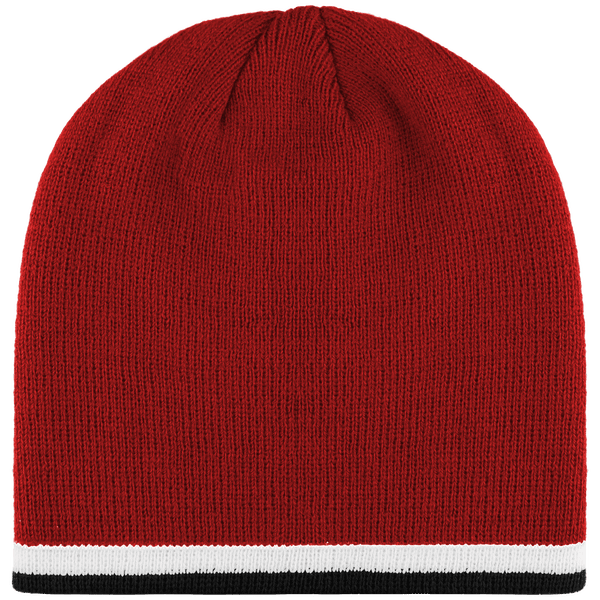 Bonnet Enfant - Bande Bicolore Contrastée  Red / White / Black