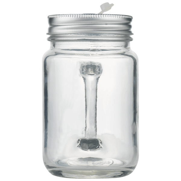 Jar En Verre Avec Anse Et Couvercle blanc