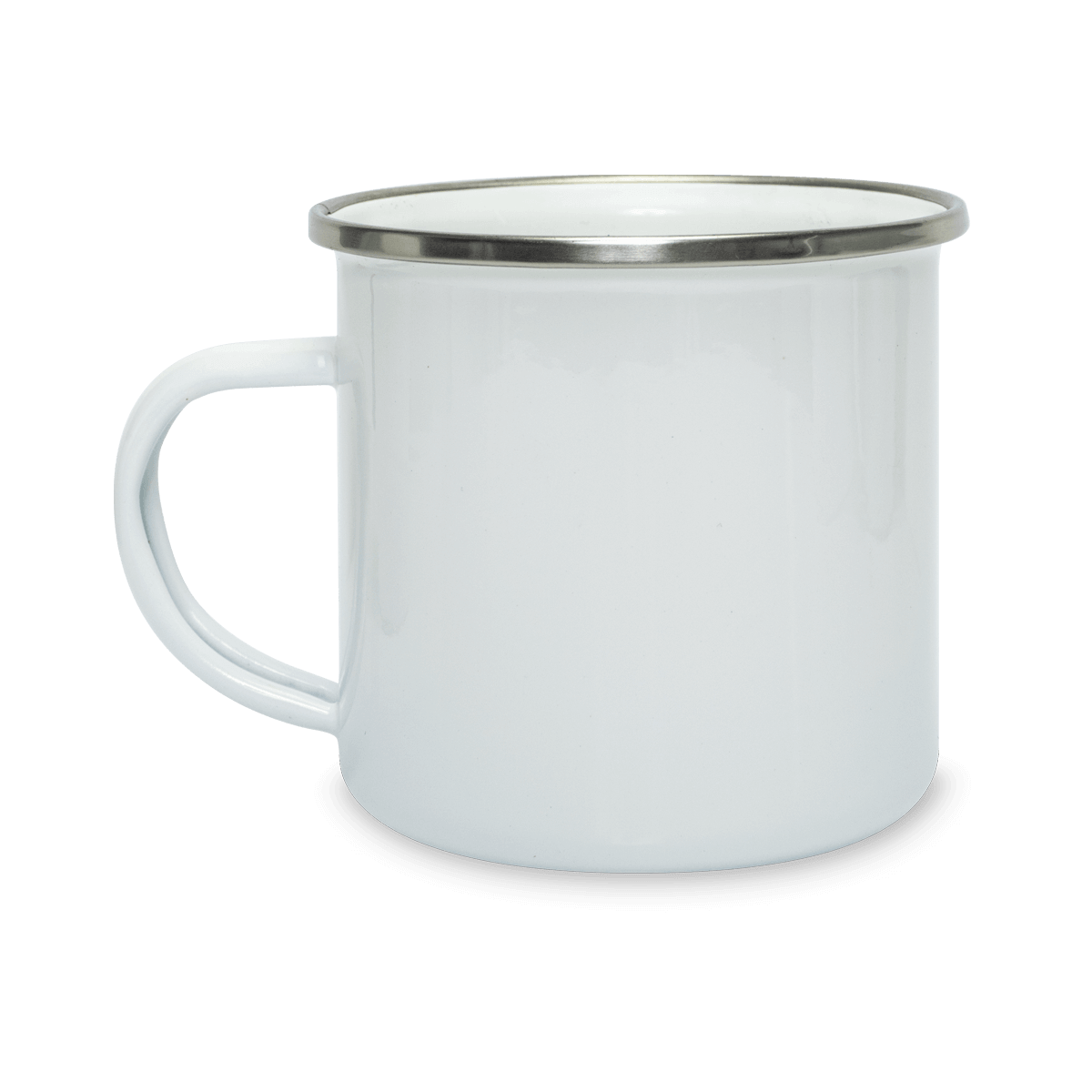 Tasse Émaillée 450 Ml Avec Rebord Coloré À Personnaliser Argent