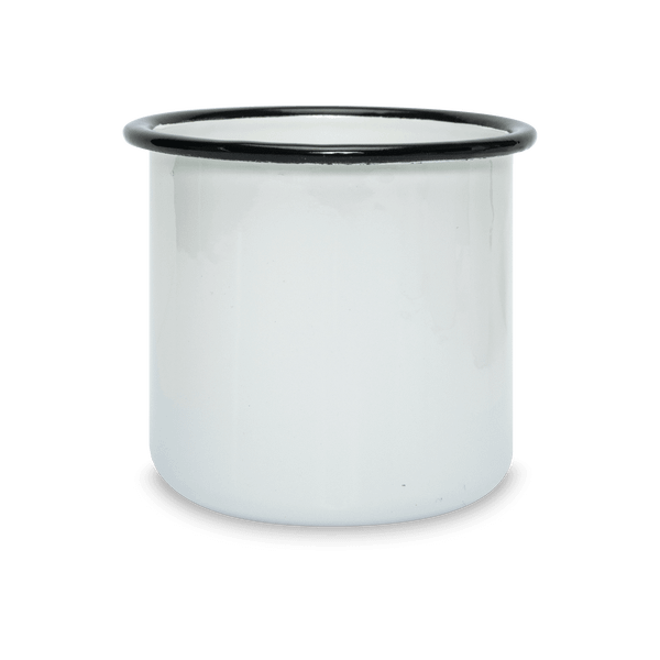 Tasse Émaillée 450 Ml Avec Rebord Coloré À Personnaliser Noir