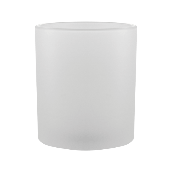 Tasse en verre satinee face Blanc