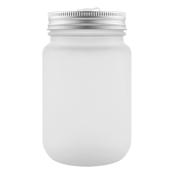 Jar En Verre Satiné Avec Anse  blanc