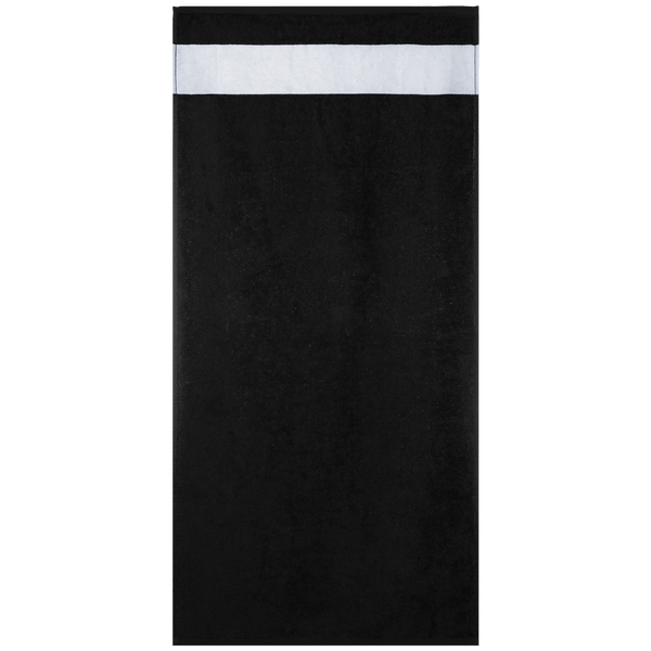 Drap De Douche En Coton Avec Bordure Polyester - Personnalisable En Sublimation Noir