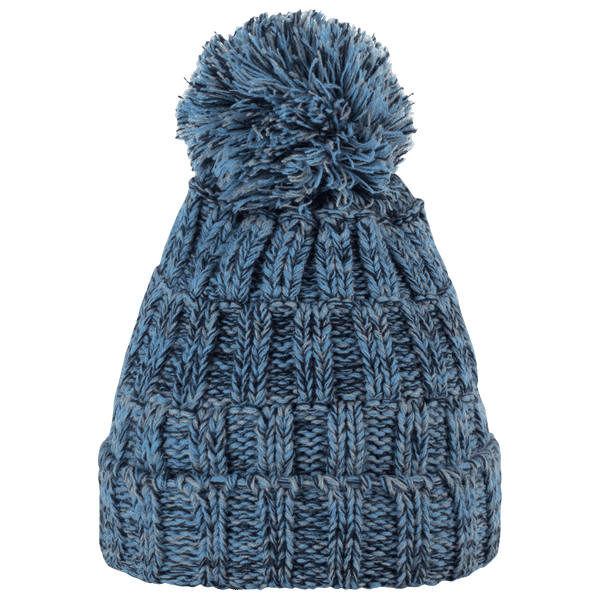 Bonnet À Pompon Long - Tricoté Avec 3 Fils Sky Blue Twist