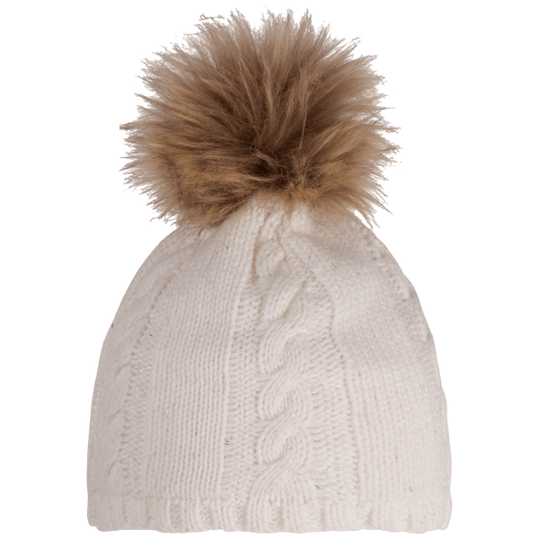 Bonnet À Pompon - Fourrure En Polyester White